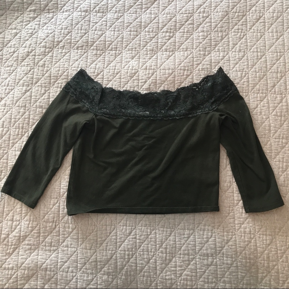 Green Lace Pac Sun Crop Top